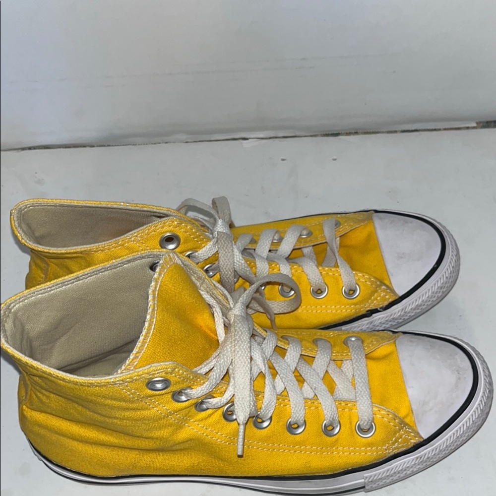 Converse Women's Yellow High-Top Sneakers - Picture 6 of 8